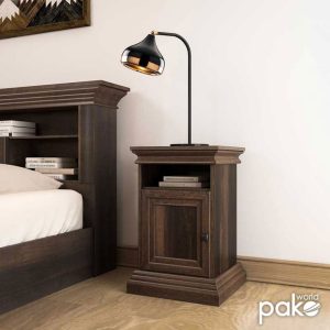 Noptiera Mozart Walnut 40x40x61 cm - imagine 2