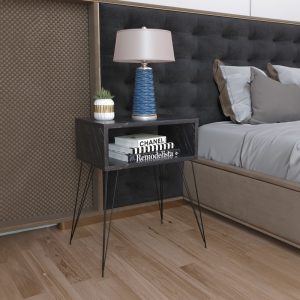 Noptiera Naida Pako World Negru 45x30x59 cm - imagine 2