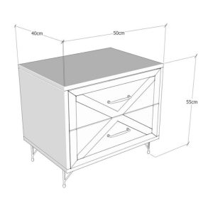 Noptiera PWF-0279 Gri Inchis 50x40x55 cm - imagine 4