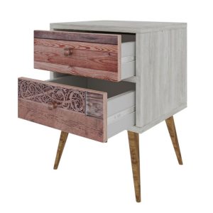 Noptiera PWF-0320 Gri-Walnut 40x35x55 cm - imagine 3