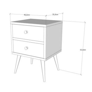 Noptiera PWF-0320 Gri-Walnut 40x35x55 cm - imagine 4