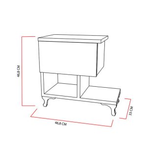 Noptiera PWF-0409 Alb 47x33x47 cm - imagine 6