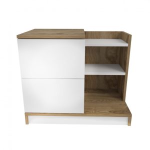 Noptiera Rena - Alb, Walnut - imagine 4