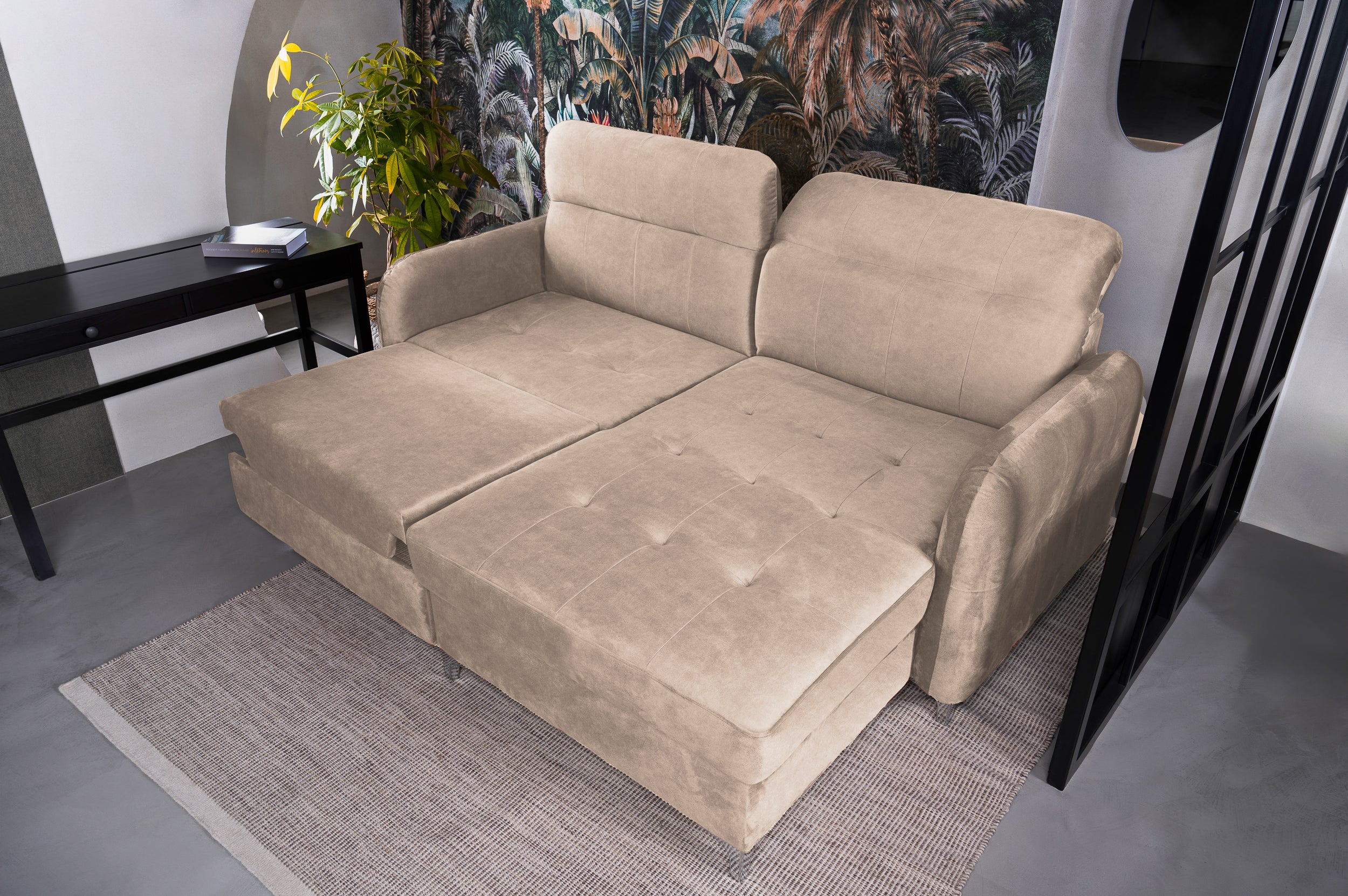 Colțar Extensibil STUDIO, cu lada depozitare, cu tetiere reglabile, 220 x 160 x 105 cm 3 Colțar Extensibil STUDIO, cu lada depozitare, cu tetiere reglabile, 220 x 160 x 105 cm - imagine 3