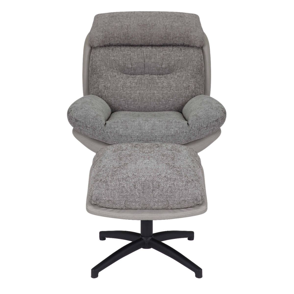 Fotoliu Confort Rotativ Gri cu otoman 2 Fotoliu Confort Rotativ Gri cu otoman - imagine 2