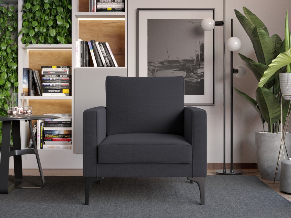 Fotoliu Rici Gri Inchis 2 Fotoliu Rici Gri Inchis - imagine 2