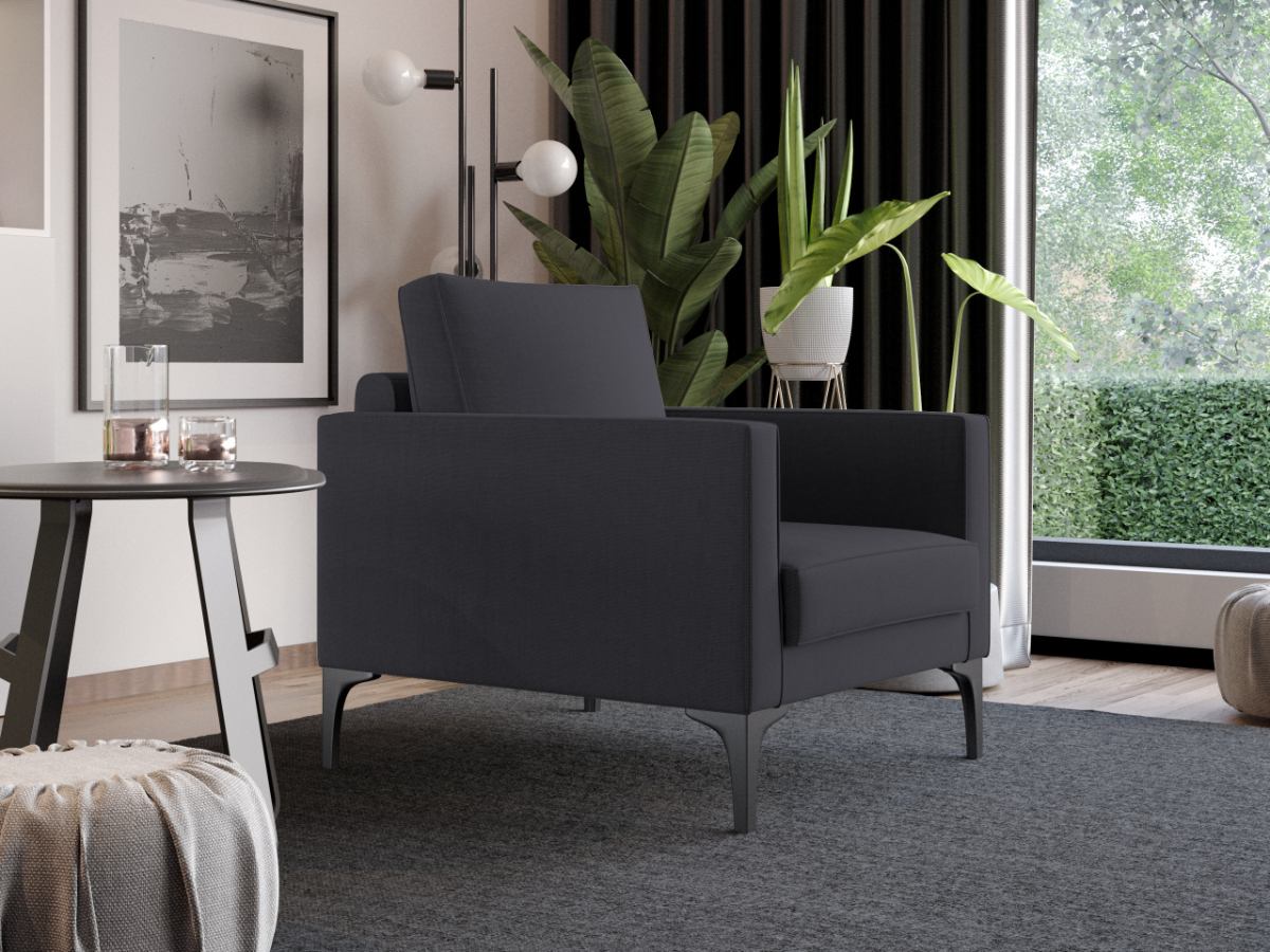 Fotoliu Rici Gri Inchis 3 Fotoliu Rici Gri Inchis - imagine 3