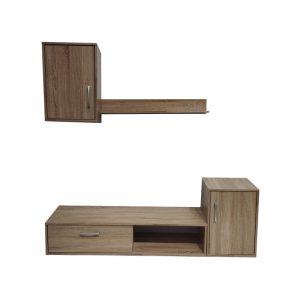 Ansamblu comoda TV Ranian melamin sonoma 130x36x27.5 cm - imagine 2