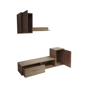 Ansamblu comoda TV Ranian melamin sonoma 130x36x27.5 cm - imagine 3