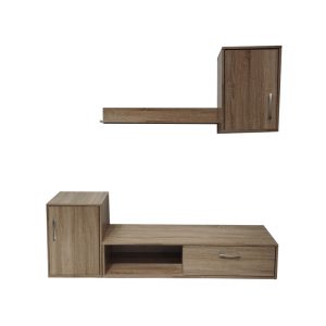 Ansamblu comoda TV Ranian melamin sonoma 130x36x27.5 cm - imagine 4