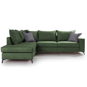Coltar Dreapta Boston Verde Inchis - Gri Inchis 290x235x95 cm - imagine 2