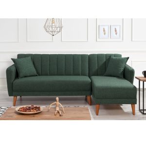 Coltar dreapta extensibil Aqua Verde inchis 225x85x150 cm - imagine 2