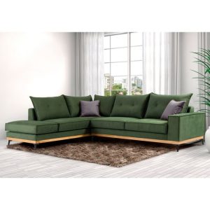 Coltar Dreapta Luxury II Verde Inchis Antracit - Negru 290x235x90 cm - imagine 2