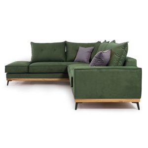 Coltar Dreapta Luxury II Verde Inchis Antracit - Negru 290x235x90 cm - imagine 4