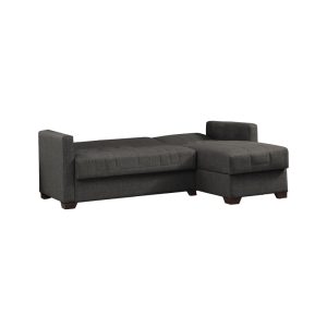 Coltar extensibil Alaska cu spatiu de depozitare gri inchis 204x143x83 cm - imagine 3