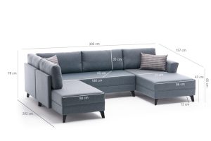 Coltar extensibil Eris Crem 219x149x43 cm - imagine 10