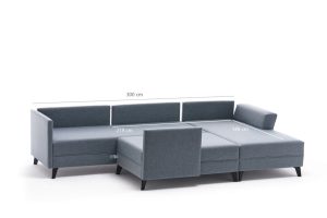 Coltar extensibil Eris Crem 219x149x43 cm - imagine 11