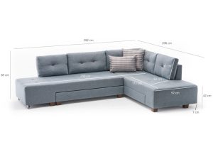 Coltar extensibil Manama Albastru deschis - imagine 7