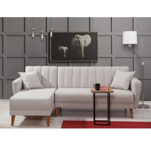 Coltar extensibil stanga Aqua Crem 225x85x150 cm - imagine 2