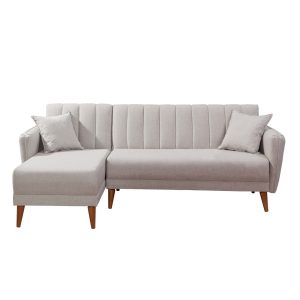 Coltar extensibil stanga Aqua Crem 225x85x150 cm - imagine 4