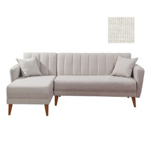Coltar extensibil stanga Aqua Crem 225x85x150 cm - imagine 6