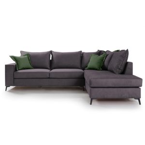 Coltar Stanga Boston Gri Inchis - Verde Inchis 290x235x95 cm - imagine 2