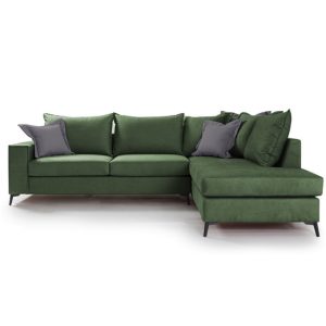 Coltar Stanga Boston Verde Inchis - Gri Inchis 290x235x95 cm - imagine 2