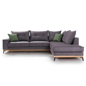Coltar Stanga Luxury II Gri Inchis - Verde Inchis - Negru 290x235x90 cm - imagine 2