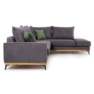 Coltar Stanga Luxury II Gri Inchis - Verde Inchis - Negru 290x235x90 cm - imagine 3