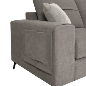 Coltar stanga Montana gri cu perne gri deschis 275x215x93 cm - imagine 2