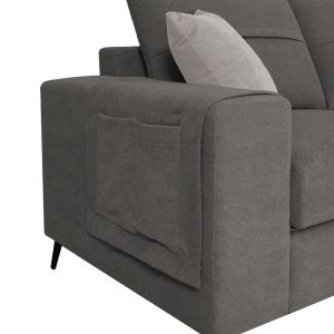 Coltar stanga Montana gri cu perne gri deschis 275x215x93 cm - imagine 2