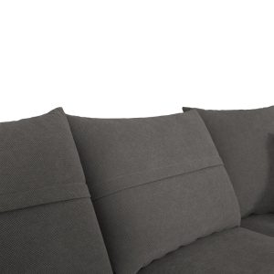 Coltar stanga Montana gri cu perne gri deschis 275x215x93 cm - imagine 3