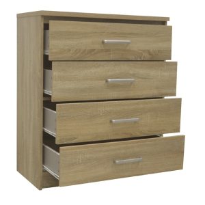 Comoda cu 4 sertare Olympus, Pako World, Stejar, 80x40x95 cm - imagine 2