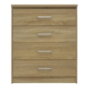 Comoda cu 4 sertare Olympus, Pako World, Stejar, 80x40x95 cm - imagine 3