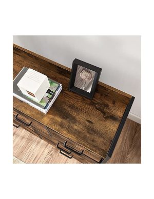 Comoda cu 7 sertare, Vasagle, 98 x 28.5 x 85, LTS137B01, Maro Rustic - imagine 4