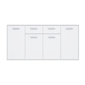 Comoda Drepen melamina alb 162.3x34.2x81.7 cm - imagine 3