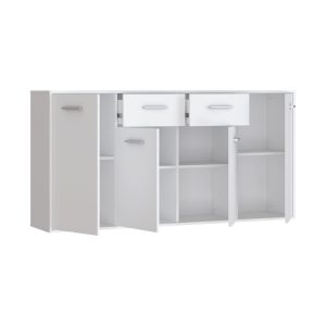 Comoda Drepen melamina alb 162.3x34.2x81.7 cm - imagine 4