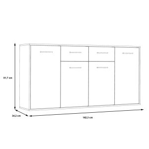 Comoda Drepen melamina alb 162.3x34.2x81.7 cm - imagine 6