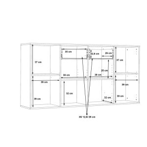 Comoda Drepen melamina alb 162.3x34.2x81.7 cm - imagine 7