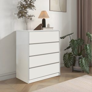 Comoda Kuanger cu sertare din MDF alb 80x40x80 cm - imagine 2
