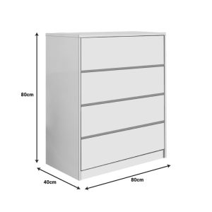Comoda Kuanger cu sertare din MDF alb 80x40x80 cm - imagine 3