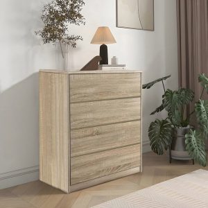 Comoda Kuanger cu sertare din MDF nuanta naturala 80x40x80 cm - imagine 2