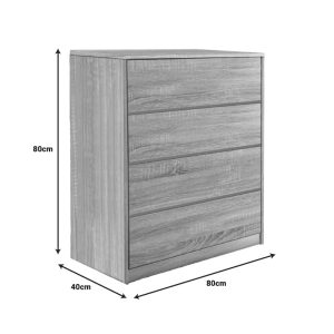 Comoda Kuanger cu sertare din MDF nuanta naturala 80x40x80 cm - imagine 3