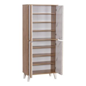Comoda pentru pantofi Yamka stejar marmura melamina 74x38x174 cm - imagine 2