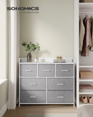 Comoda Songmics Gri 98x28.5x85 cm - imagine 2