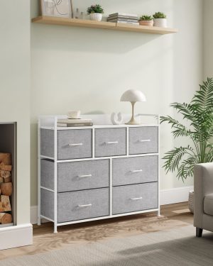 Comoda Songmics Gri 98x28.5x85 cm - imagine 3