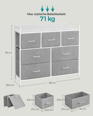 Comoda Songmics Gri 98x28.5x85 cm - imagine 7