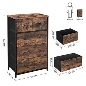 Comoda, Songmics, Negru , 56x30x93 cm - imagine 4