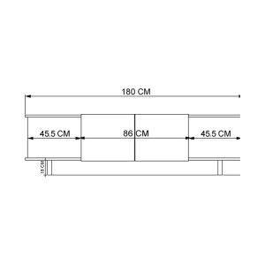 Comoda TV Aramos, Pako World, Antracit-Stejar, 180x33x50 cm - imagine 5