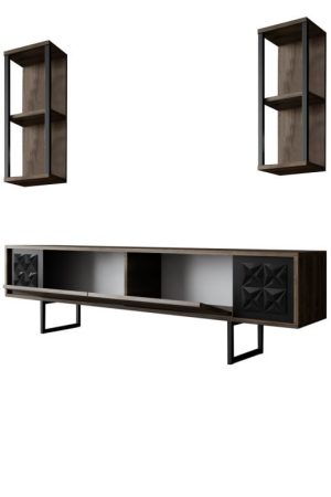 Comodă TV Black, Nuc- Negru - imagine 8